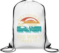 Sac de gym décontracté avec cordon de serrage Inscription Don't Follow Me You Won't Make It Sky Divers Blanc