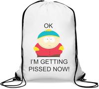 Sac de gym décontracté avec cordon de serrage Inscription Getting Pissed Now Blanc