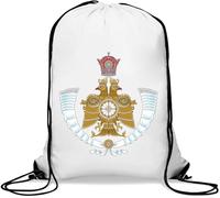 Sac de gym décontracté avec cordon de serrage Motif bras impérial du prince d'Iran Blanc
