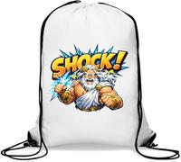 Sac de gym décontracté avec cordon de serrage Motif dieu en action Blanc