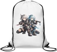 Sac de gym décontracté avec cordon de serrage Motif guerriers à double lame Blanc