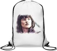 Sac de gym décontracté avec cordon de serrage Motif princesse guerrière Blanc