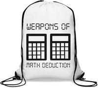 Sac de gym décontracté avec cordon de serrage pour calculatrices, armes de mathématiques, blanc