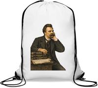 Sac de gym décontracté avec cordon de serrage pour homme attentionné avec livres philosophiques Blanc