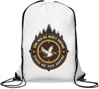 Sac de gym décontracté avec cordon de serrage « Some Men Are Simply Hunting Other Are Duck Hunting » - Blanc