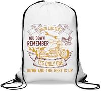 Sac de gym décontracté avec cordon de serrage « When life gets you down remember it's only one down and the rest is up » Blanc