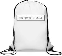Sac de gym décontracté avec logo féministe « The Future is Female » - Blanc