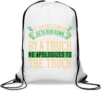 Sac de gym décontracté avec slogan « If an Englishman gets Run Down by The Truck » - Blanc, blanc, Taille unique