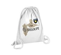 Sac de Gym en Coton Blanc Guadeloupe 971 Département Ile Carte Ancienne Rare 12 Litres