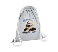 Sac de Gym en Coton Gris Bourgeoise Karl Marx Meme Collage Vintage Illustration Art Humour Parodie 12 Litres