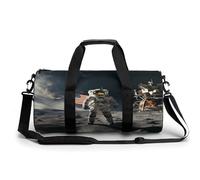 Sac de gym, Landing on The Moon imprimé, sac de gym cylindrique, sac de sport, sac de bagage de week-end, atterrissage sur la lune, 45 cm/22,9 cm/22,9 cm, élégant, Atterrissage sur la lune,