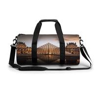 Sac de gym, musée du Louvre à Paris, sac de gym cylindrique, sac de sport, sac de bagage de week-end, musée du Louvre à Paris, 45 cm/22,9 cm/22,9 cm, élégant, Musée Louvre à Paris, 17.7in/9in/9in,