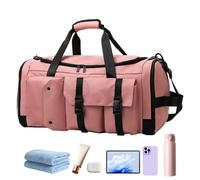 Sac de gym pour femme | Grand sac de sport étanche pour l'entraînement | Sac à dos de voyage avec séparation sèche et humide pour gants d'extérieur vêtements bouteille baskets, Rose, Siehe