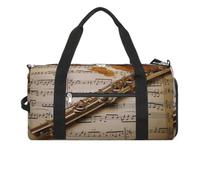 Sac de gym pour homme et femme avec compartiment à chaussures réutilisable - Taille unique, Musique de flûte, Taille unique