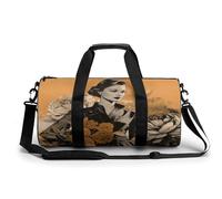 Sac de gym pour homme et femme - Sac de sport cylindrique 3D - Modèle de maison imprimé - Étanche, Fille et fleurs, 17.7in/9in/9in, Impression