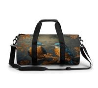 Sac de gym pour homme et femme - Sac de sport cylindrique assis sur une branche - Imprimé étanche, Assis sur une branche, 17.7in/9in/9in, Impression