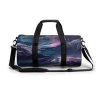 Sac de gym pour homme et femme - Sac de sport cylindrique assis sur une branche - Imprimé étanche, Tourbillon bleu et violet, 17.7in/9in/9in, Impression