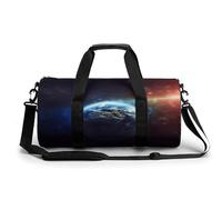 Sac de gym pour homme et femme - Sac de sport cylindrique imprimé teckel - Étanche, Space Planet Earth, 17.7in/9in/9in, Impression