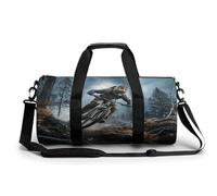 Sac de gym pour homme et femme - Sac de sport - Sac de gym - Sac de fitness cylindrique - Imprimé chien de Poméranie - Étanche - Épaule, Tournoi de VTT, 17.7in/9in/9in, Impression