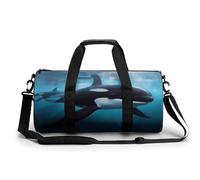 Sac de gym pour homme et femme - Sac de sport - Sac de gym - Sac de fitness cylindrique - Imprimé épaulard - Étanche, Baleine tueuse., 17.7in/9in/9in, Impression