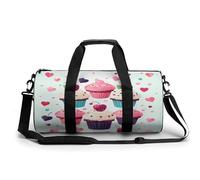 Sac de gym pour homme et femme - Sac de sport - Sac de sport - Sac fourre-tout cylindrique - Cupcake - Cœurs - Imprimé - Imperméable, Cupcake Candy Hearts Sweet, 17.7in/9in/9in, Impression