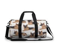 Sac de gym, sac de gym imprimé berger allemand, sac de gym cylindrique, sac de sport, sac de week-end, berger allemand, 45 cm/22,9 cm/22,9 cm, élégant, Berger allemand, 17.7in/9in/9in, Élégant