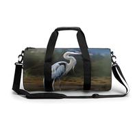 Sac de gym, sac de gym imprimé héron, sac de gym cylindrique, sac de bagage de sport, sac de bagage de week-end, héron, 45 cm/22,9 cm/22,9 cm, élégant, Heron, 17.7in/9in/9in, Élégant