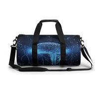 Sac de gym, sac de gym imprimé intelligence, sac de gym cylindrique, sac de sport sac de bagage de week-end, intelligence cerveau, 45 cm/22,9 cm/22,9 cm, élégant, Intelligence Brain, 17.7in/9in/9in,