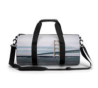 Sac de gym, sac de gym imprimé pont suspendu Mackinac, sac de gym cylindrique, sac de sport sac de bagage, sac de bagage de week-end, pont suspendu Mackinac, 45 cm/22,9 cm/22,9 cm, élégant, Pont