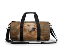 Sac de gym, sac de sport imprimé Golden Retriever, sac de sport cylindrique, sac de bagage de week-end, Golden Retriever, 45 cm/22,9 cm/22,9 cm, élégant, Golden Retriever, 17.7in/9in/9in, Élégant