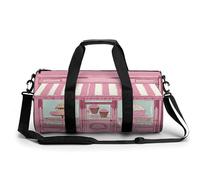 Sac de gym, sac de sport imprimé magasin de crème glacée, sac de gym cylindrique, sac de bagage de sport, sac de bagage de week-end, magasin de crème glacée, 45 cm/22,9 cm/22,9 cm, élégant, Magasin de
