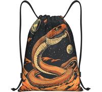 Sac De Gym Serpent Spatial Vibrant, Paysage Désertique Cosmique Sacs De Sport À Cordon Pliable Sacs À Cordon De Serrage Grand Sac À Dos Scolaire pour Plage Camping Natation 36X42Cm