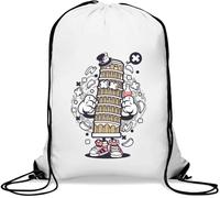 Sac de gym style hip-hop avec cordon de serrage Blanc
