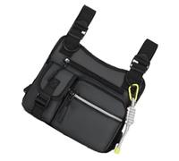 Sac de harnais fonctionnel compact avec compartiments zippés, construction en nylon résistant aux déchirures pour les aventures en ville, sac de poitrine élégant, gris, Beauté de masse