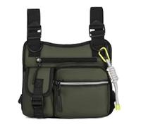 Sac de harnais fonctionnel compact avec compartiments zippés, construction en nylon résistant aux déchirures pour les aventures en ville, sac de gilet léger, Vert, Beauté de masse