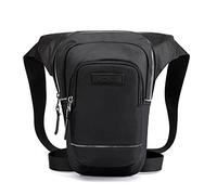 Sac de jambe de cyclisme de randonnée, sac de taille multifonctionnel, sac de jambe de moto bande réfléchissante hommes sac de jambe de conduite en nylon imperméable sacs de taille banane goutte sac d