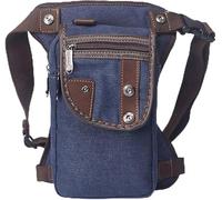Sac de jambe de cyclisme de randonnée, sac de taille multifonctionnel, sac de jambe de moto hommes toile/nylon imperméable, sac de jambe de ceinture de hanche tombante for motocycliste Messenger Cross