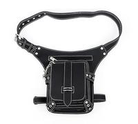 Sac de jambe de moto - Pochette en cuir gothique steampunk, vintage punk rivet | Accessoire de costume de cosplay, étui élégant pour homme, avec sangle réglable pour voyage