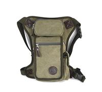 Sac de Jambe Homme Toile Taille Pack en Plein Air Voyage Cuisse Sac pour Hommes Femmes Tactique Militaire Moto Vélo Multi-Poches Drop Leg Sacs Pochette Packs, Vert Armée