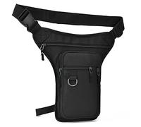 Sac de jambe multi poche, sac de randonnée multifonctionnel pour la taille des cuisses avec sangle de jambe amovible Moto Vélo Hanche Bum Ceinture Fanny Pack pour hommes Moto Cyclisme Équitation