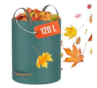 Sac de jardin 120 l pour feuilles et herbe - Sac à déchets de jardin pliable avec poignées - Sac à compost solide pour mauvaises herbes, coupe verte et nettoyage du jardin