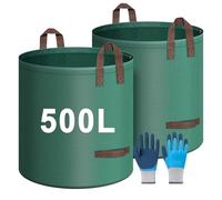 Sac de Jardin 4X 272L Set Sac à Feuilles Sac à déchets de Jardin,Robuste Pliable Sacs à Feuilles Tontes de Gazon Sacs de Jardin pour déchets Jardin(2pcs Without Cover,80x100cm)