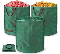 Sac de jardin 6X 272L Sac à déchets de jardin Stable PP 150g/m² Sacs de jardin pour déchets verts avec poignées Sac à feuilles résistant à la déchirure Réutilisable Sac de jardin 6 pièces CEEDIR