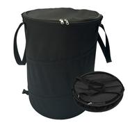 Sac de jardin Pop Up 91L,Sac à Feuilles avec Couvercle,Sac à déchets de Imperméable Stable,Bac à Feuilles Pliable,Poubelle Pliable en Tissu 600D Oxford Réutilisable (Noir, Petit)