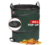 Sac de jardin pop-up - Taille L - 160 l - Autonome et pliable - Sac à feuilles indéchirable pour transporter les déchets de jardin tels que les coupes vertes et l'élagage d'arbres - Diamètre : 52 x 75