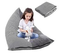 Sac De Jouets En Peluche, Pouf Enfant Peluche Jouet De Rangement, Sac De Haricot Chaise Enfants, Sacs Pouf Poire De Siège Chaise, Fauteuils Poire Sol Jouet Pour Jouet Vêtement Courtepointes (Rayures)