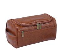 Sac De Lavage en Cuir 1 Pièce, Sac De Lavage De Grande Capacité, Sac De Lavage Rétro, Sac De Maquillage Simple, Accessoires De Voyage.