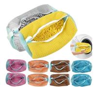 Sac de lavage for chaussures, élimine la saleté, sac à for machine laver, fibres moelleuses, filet rembourré en polyester, protection for blanchisserie usage domestique(Chocolate)