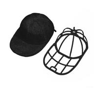 Sac de lavage pour chapeau pour lavage en machine fabriqué en maille polyester respirante pour maintenir la structure du chapeau et améliorer les résultats de nettoyage Noir (sac + support))