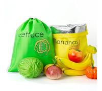 Sac De Légumes Fruits Réutilisable | 28x39cm | Sachets De Conservation Pour Bananes Et Salades | Pack de 2 | Les Maintient Au Réfrigérateur, Ralentit Le Processus De Maturation